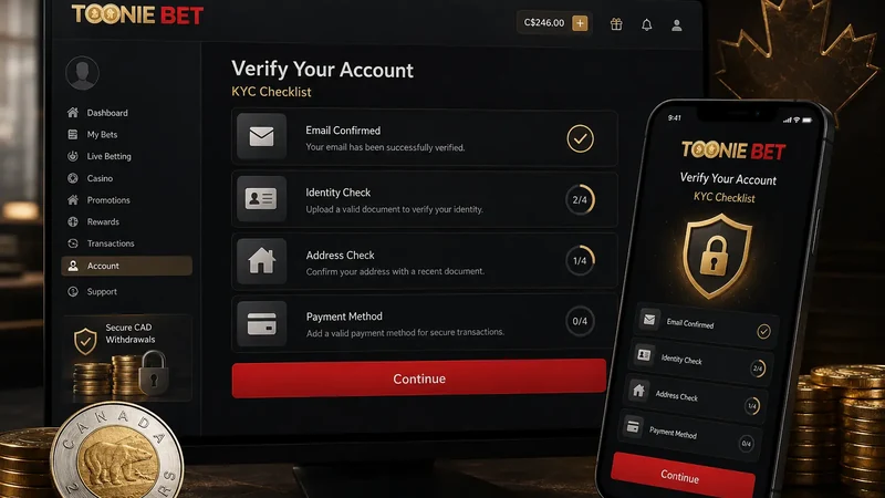 Toonie Bet KYC document checklist for Canadian players